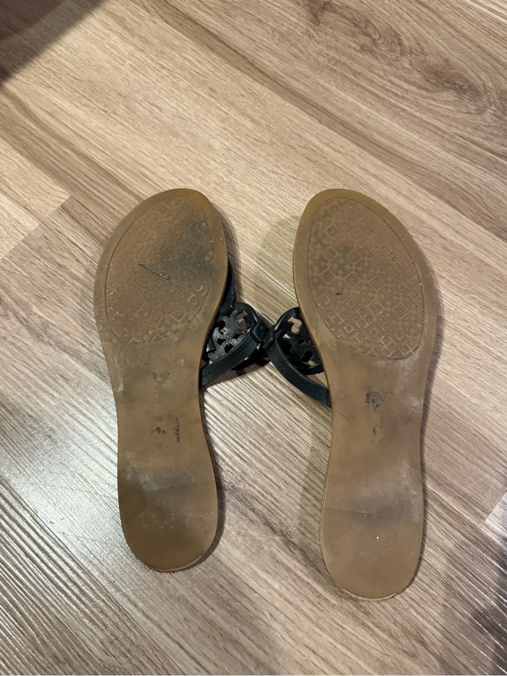 Tory Burch Black Leather Thong Flats , Size 9